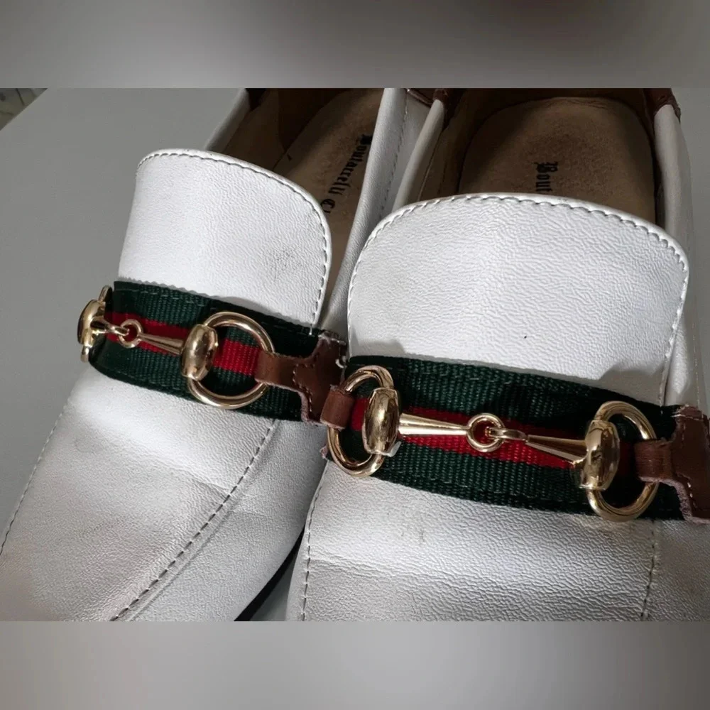 Boutaccelli  white Leather Loafer Size 12.5 (EUR-29)